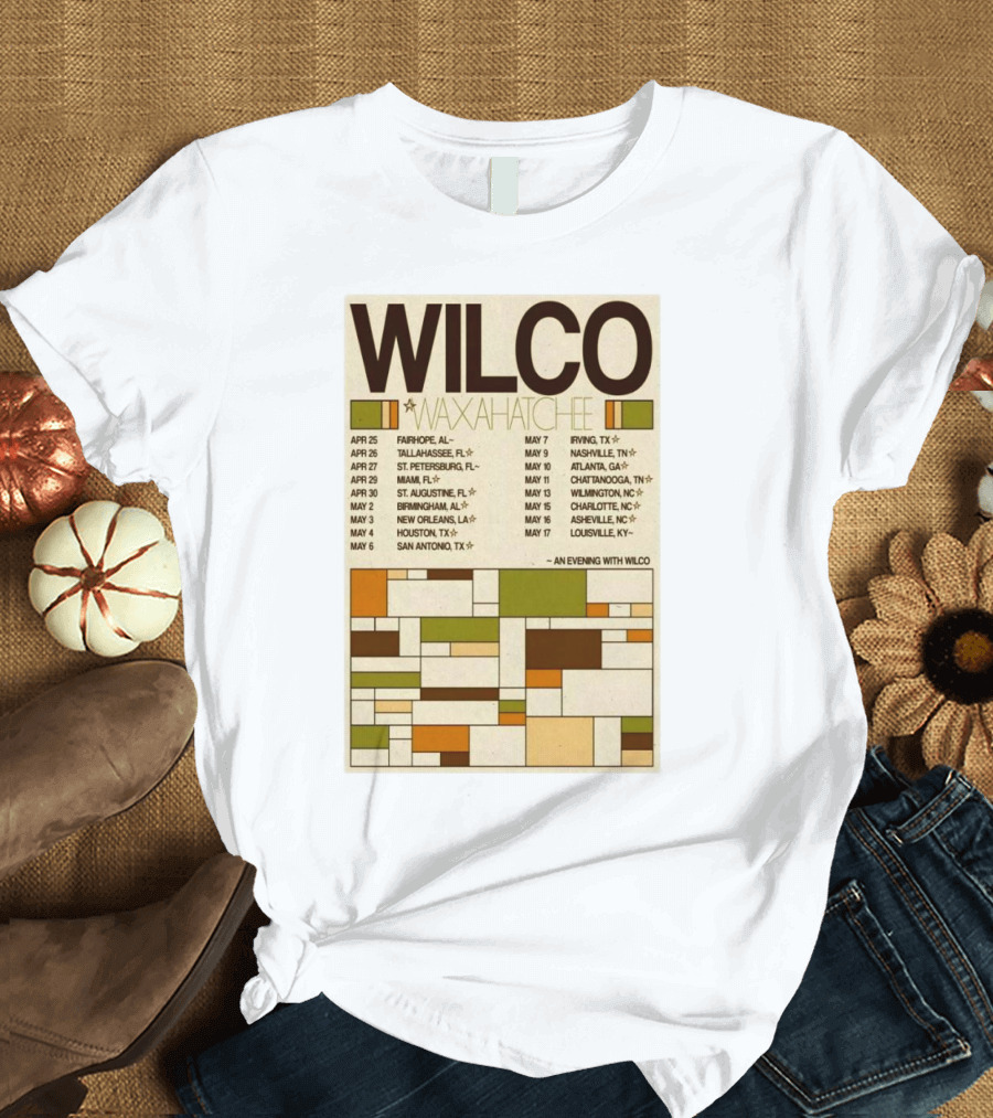 Wilco Waxahatchee American South Tour 2025 Dates and Locations T-Shirt