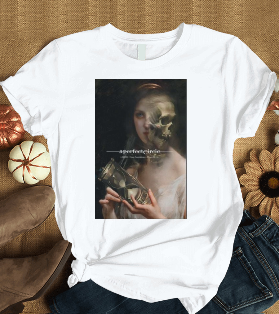 A Perfect Circle 5/4/2025 Orion Amphitheater Huntsville AL Skeleton Woman Hourglass T-Shirt