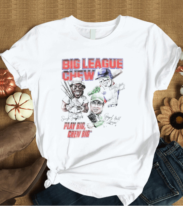 T-Shirt: Big League Chew Play Big Chew Big Baseball Caricature T-Shirt Big League Chew Play Big Chew Big Baseball Caricature T-Shirt