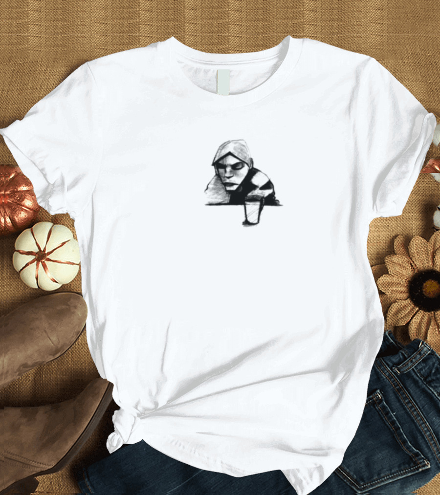Burial Untrue Album Cover Motif with Cross and Abstract Faces T-Shirt