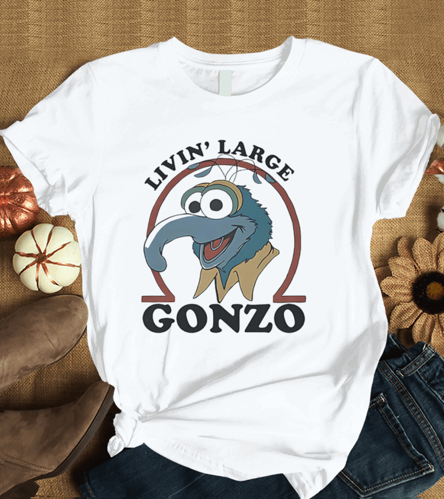 Gonzo Livin’ Large With Cartoon Character Illustration T-Shirt