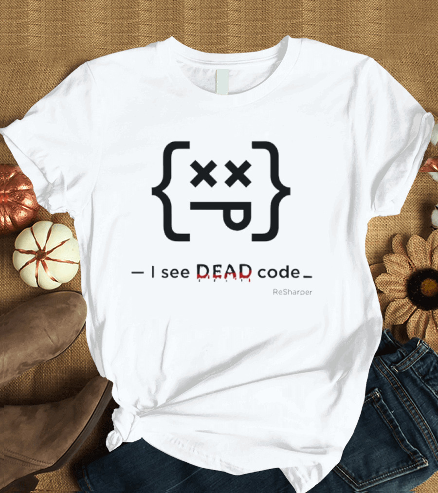 I See Dead Code Sense Programming Humor with Ghost Icon T-Shirt