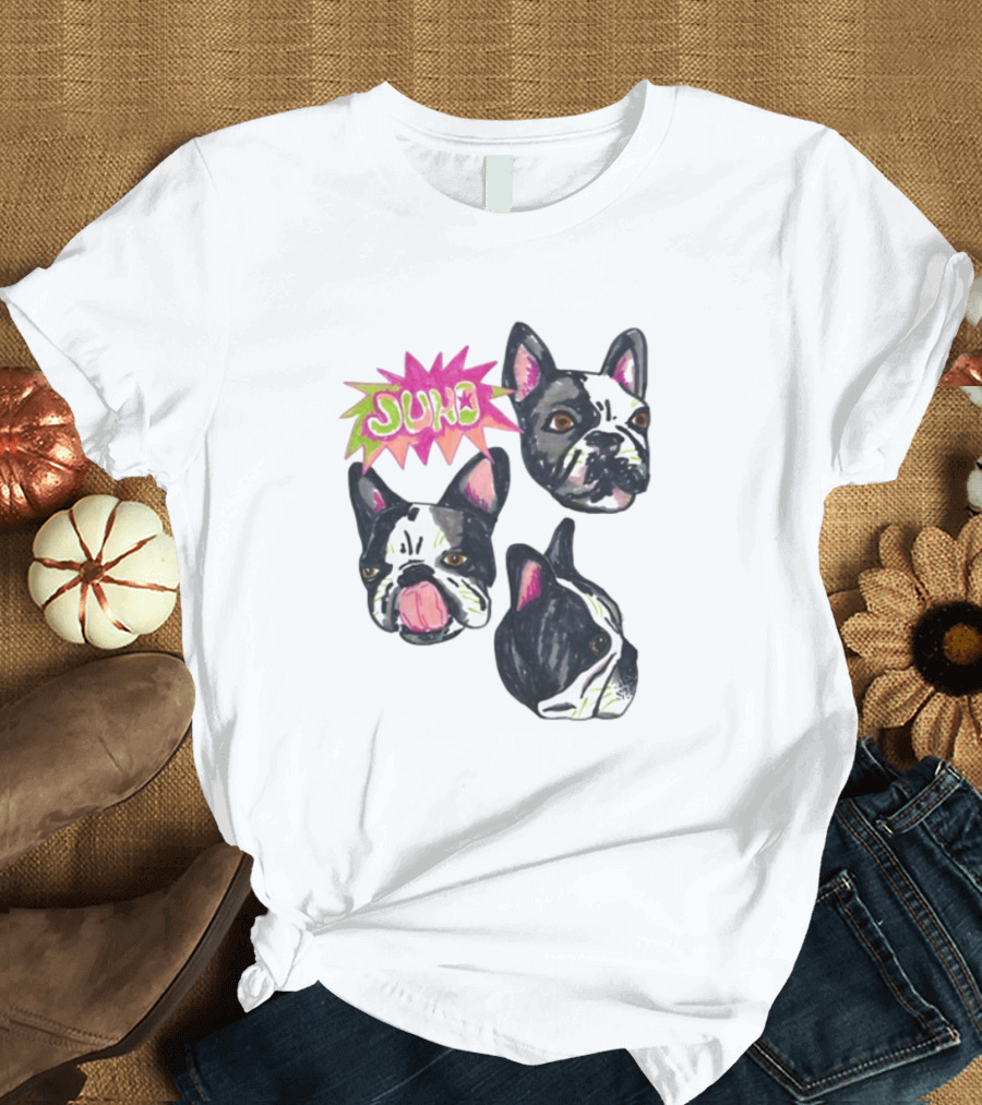 Kel Lauren Remi Wolf Juno Dog Faces Colorful Design T-Shirt