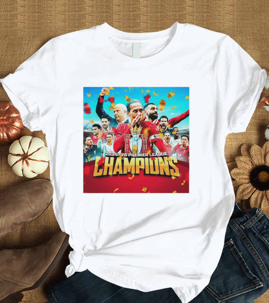 2024-25 Premier League Champions Liverpool FC Celebration T-Shirt