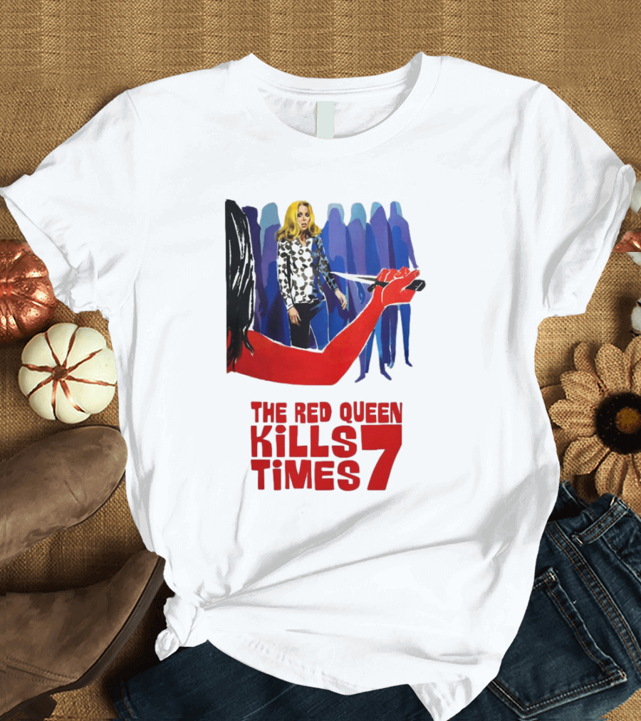 The Red Queen Kills Seven Times Red Arm Woman and Figures T-Shirt