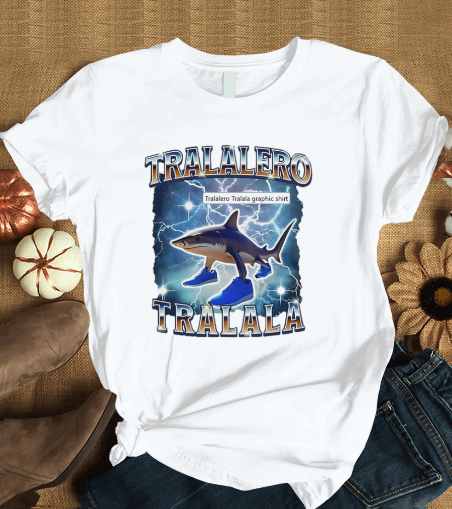 Tralalero Tralala Shark in Sneakers Electric Storm T-Shirt