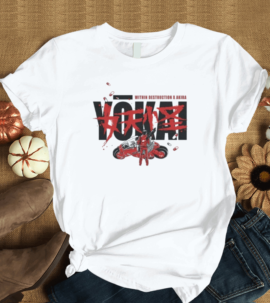 Within Destruction Akira Yokai Kanji and Motorcycle Scene T-Shirt