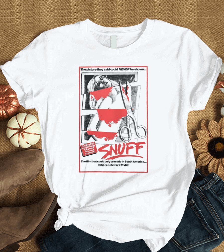 Snuff Horror Movie Retro Style Classic Red and Black T-Shirt