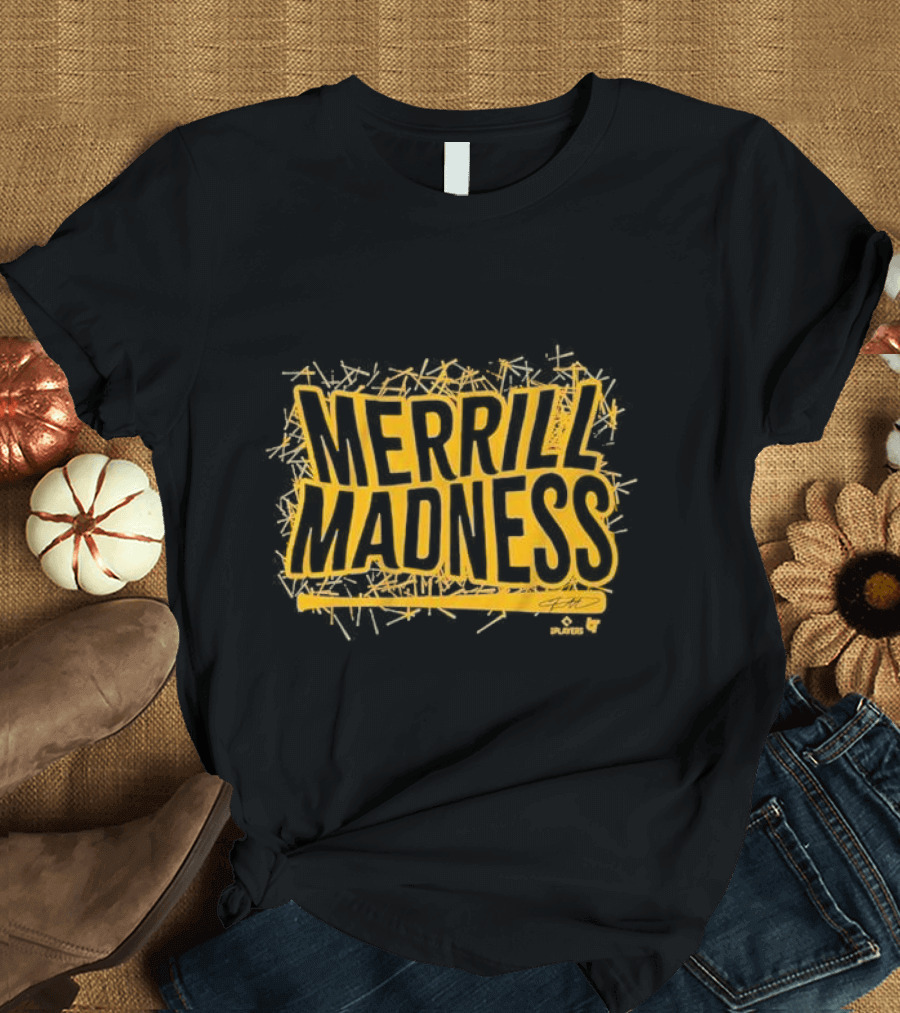 Merrill Madness Jackson Merrill Bat Text T-Shirt