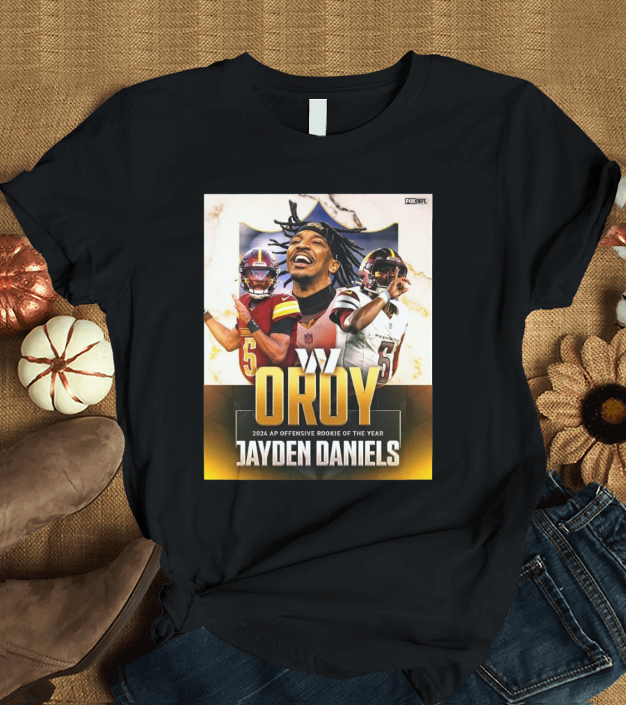 Jayden Daniels 2024 AP OROY Offensive Rookie of the Year Washington Commanders NFL on FOX T-Shirt
