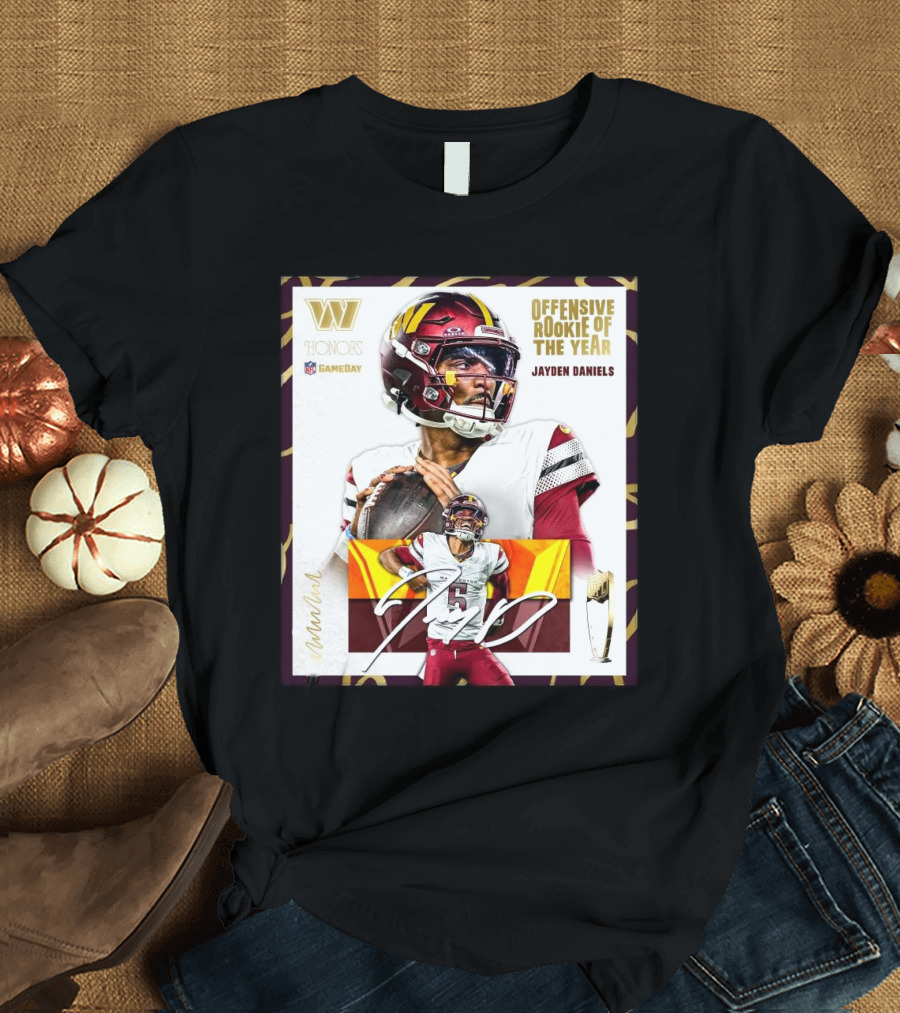 Jayden Daniels Washington Commanders 2024 NFL Honors Offensive Rookie of the Year Gameday T-Shirt