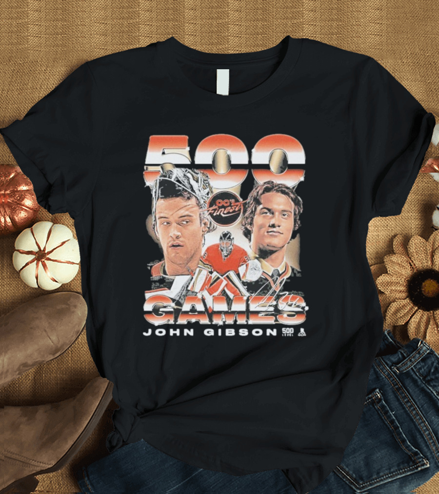 OC's Finest John Gibson 500 Games Anaheim Vintage T-Shirt