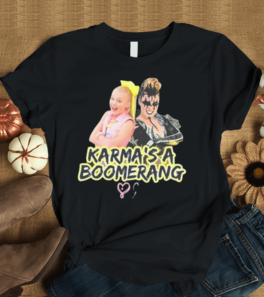 Karma's A Boomerang Pop Star and Rock Icon Style Contrast T-Shirt