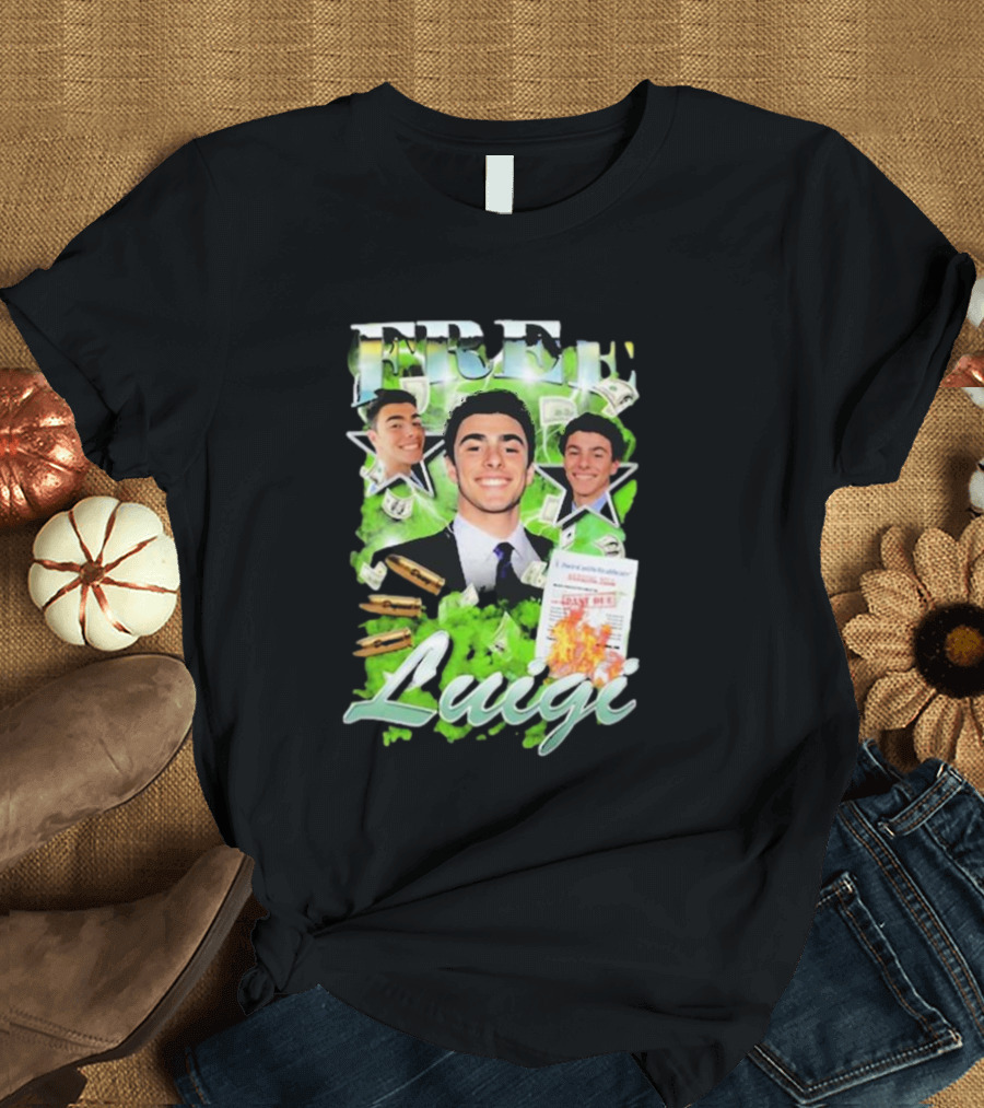 Free Luigi Keiajah Concert Green Money Stars T-Shirt