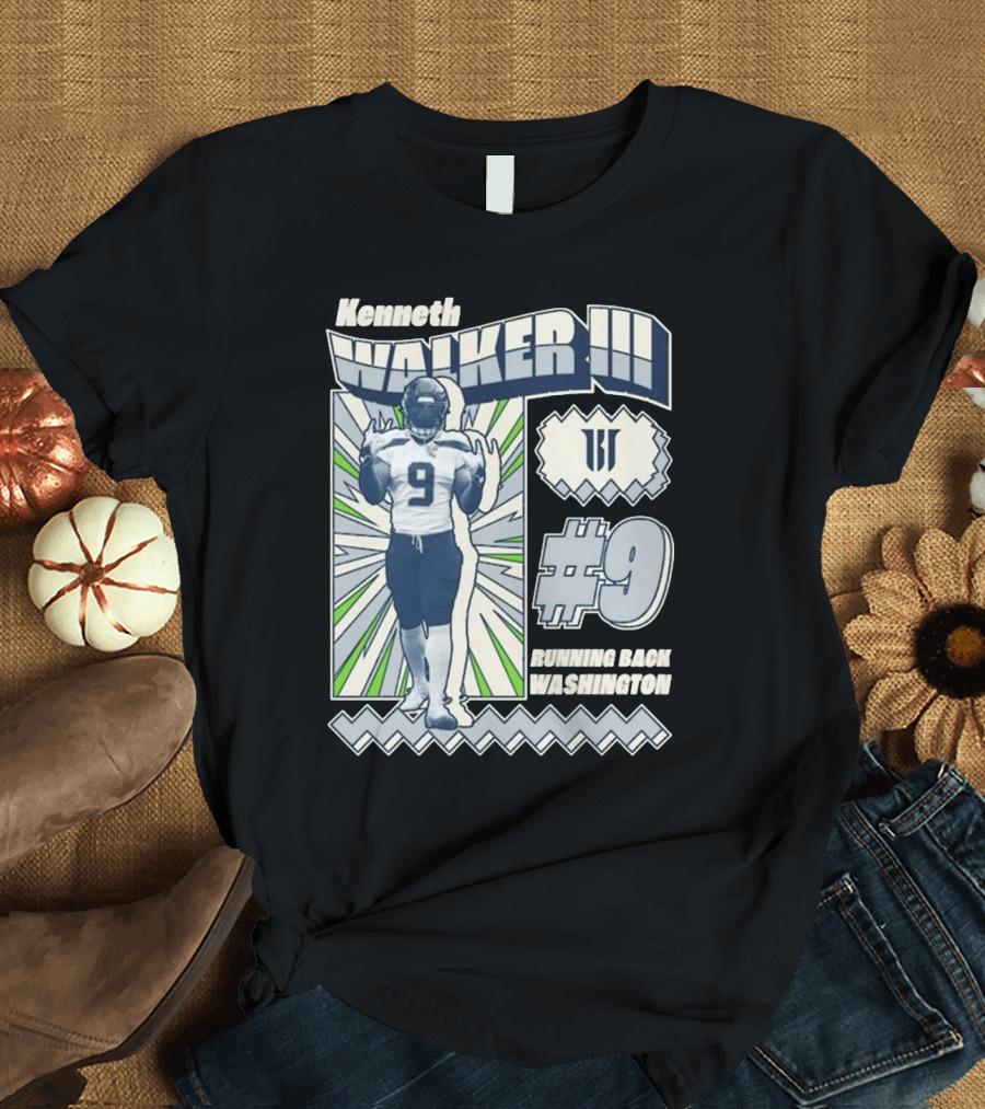 Kenneth Walker III #9 Running Back Washington Football T-Shirt