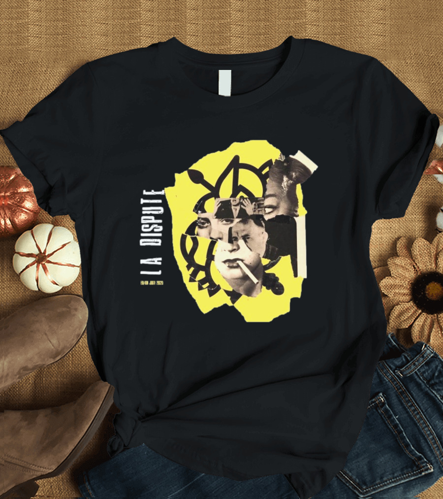 La Dispute Tour 2025 Yellow Collage Face Art T-Shirt