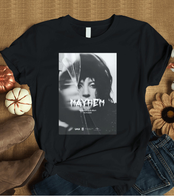 T-Shirt: Lady Gaga Mayhem Seventh Studio Album 02 14 2025 T-Shirt Lady Gaga Mayhem Seventh Studio Album 02 14 2025 T-Shirt