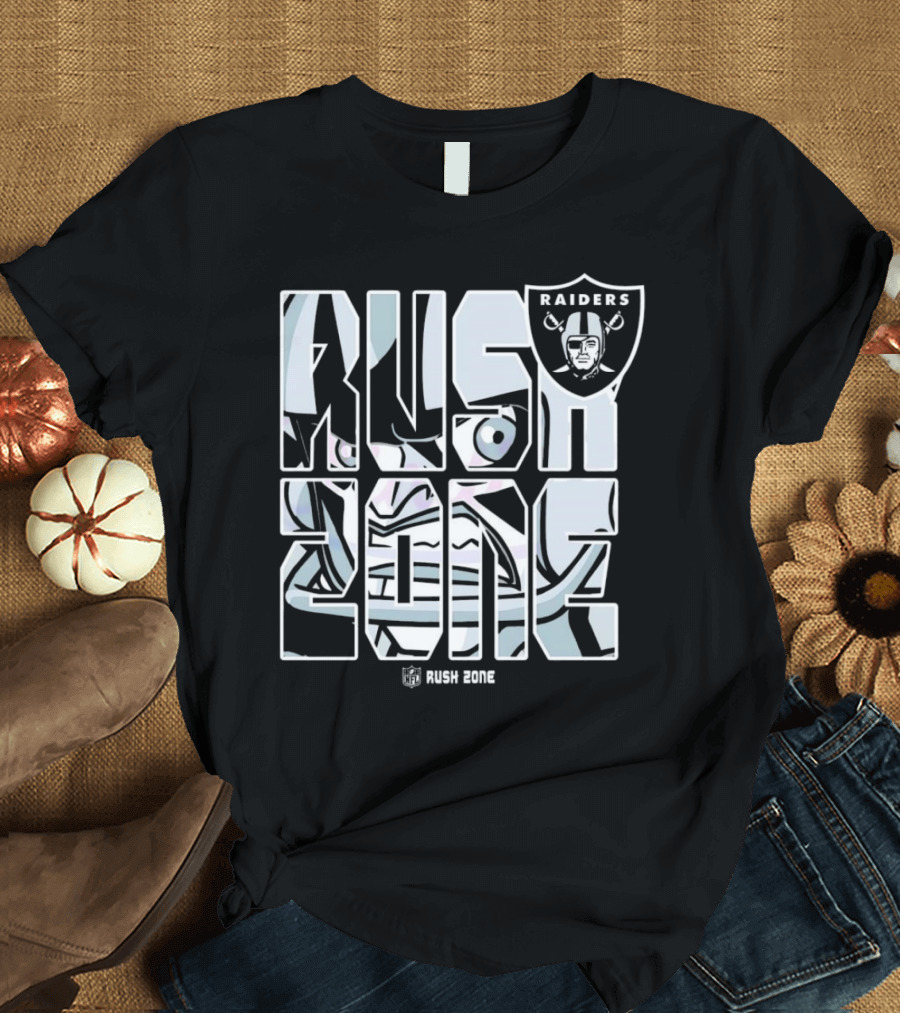 Las Vegas Raiders NFL Rush Zone Cartoon Raiders Shield T-Shirt