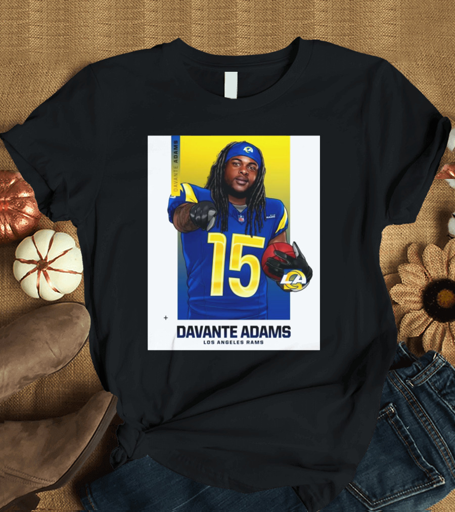 Los Angeles Rams Davante Adams 15 NFL Football LA Star T-Shirt