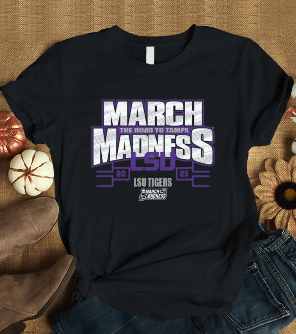 T-Shirt: LSU Tigers March Madness 2025 The Road to Tampa T-Shirt LSU Tigers March Madness 2025 The Road to Tampa T-Shirt