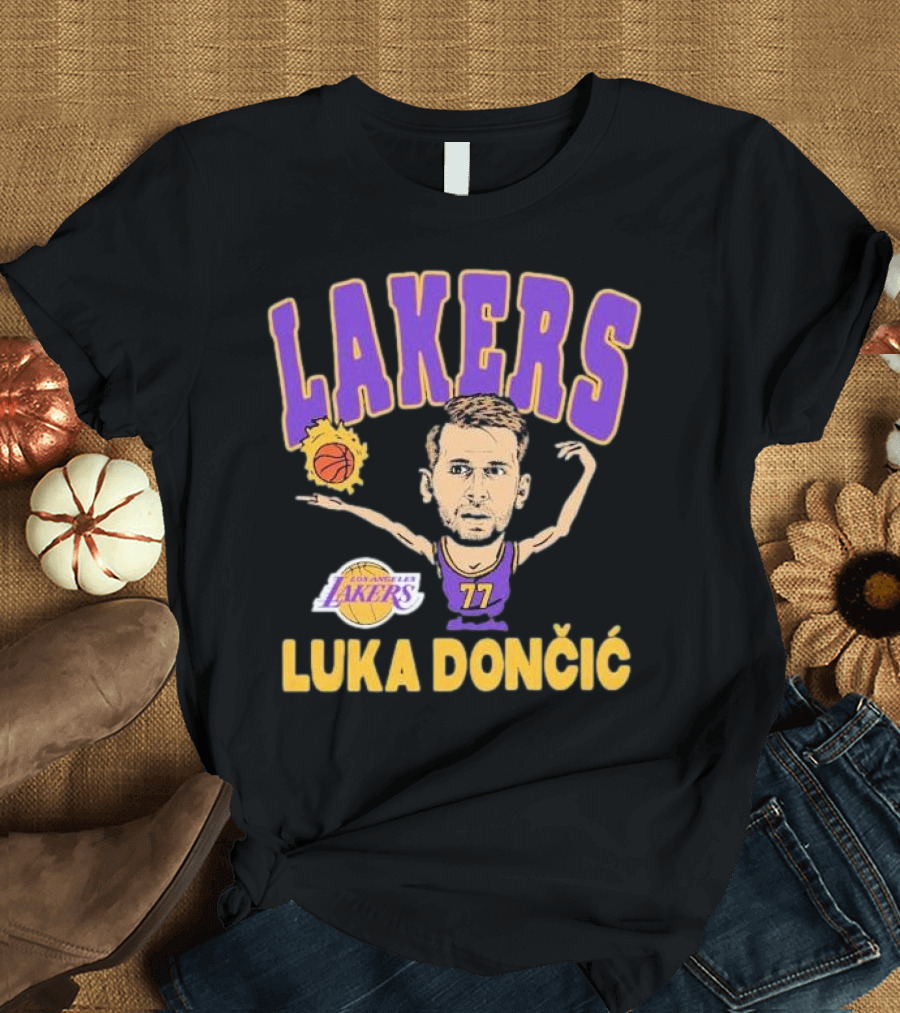 Luka Dončić Los Angeles Lakers Basketball Caricature 77 T-Shirt