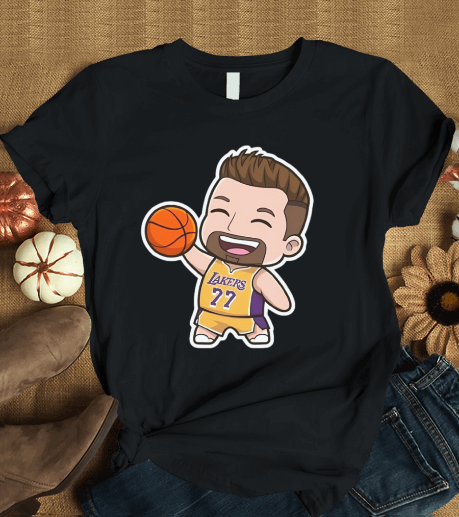 Luka Doncic Lakers 77 Chibi Cartoon Basketball T-Shirt
