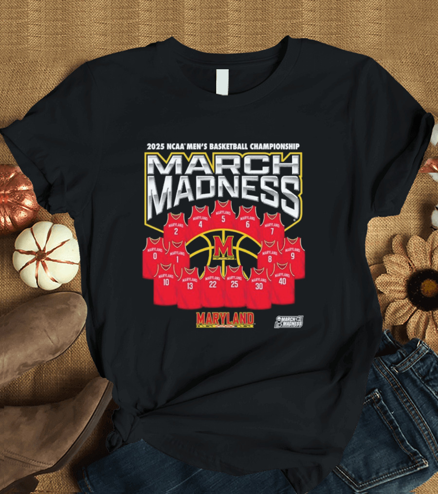 Maryland NCAA Basketball 2025 March Madness Championship Jerseys T-Shirt