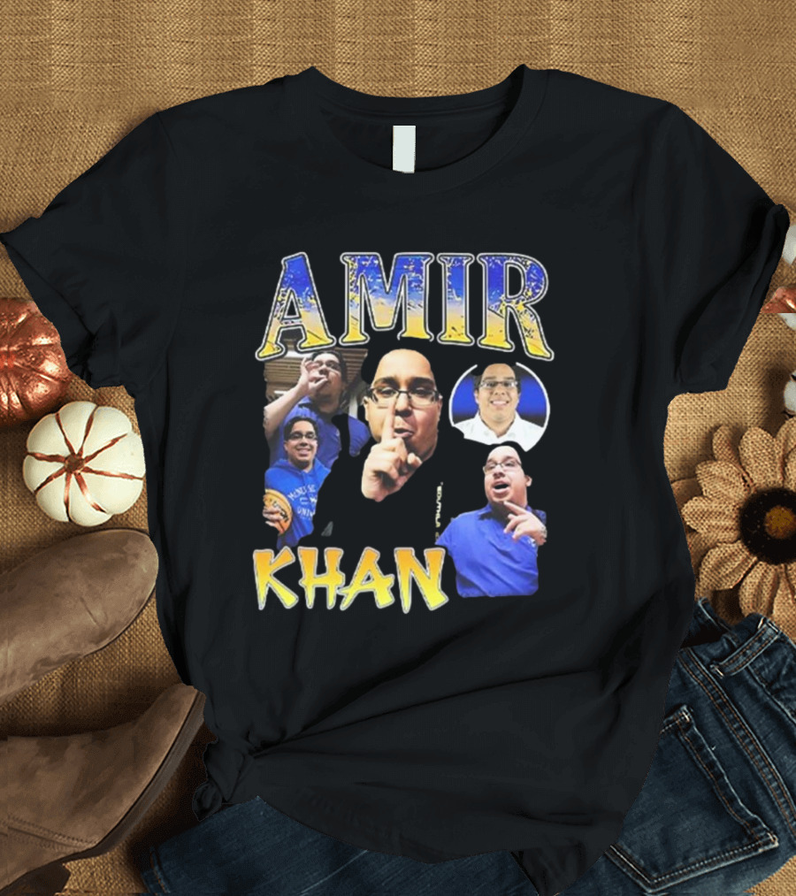 Amir Khan McNeese State University Blue and Gold Style T-Shirt