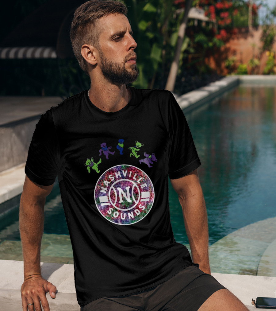 Nashville Sounds Grateful Dead Dancing Bears Baseball 2025 T-Shirt