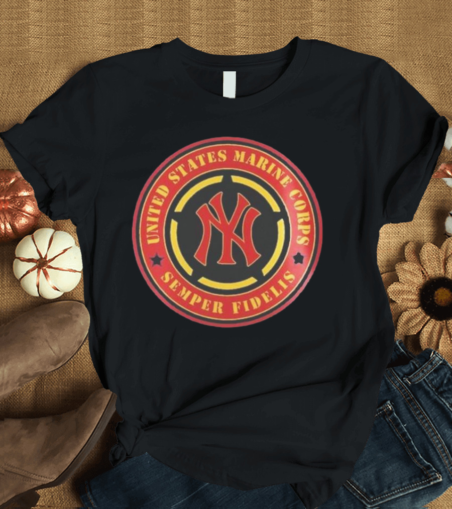 New York Yankees United States Marine Corps Semper Fidelis MLB Military Appreciation Night 2025 T-Shirt