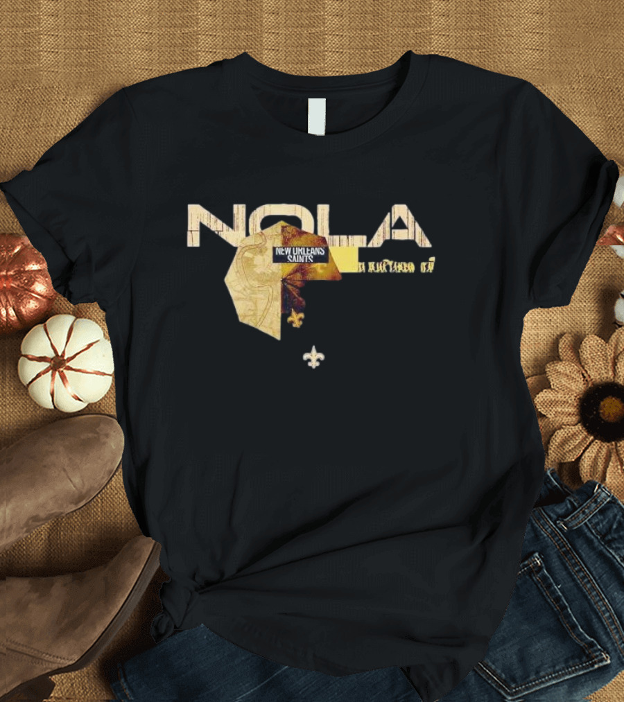 NOLA New Orleans Saints 2025 NFL Draft Cluster Fleur-de-Lis T-Shirt