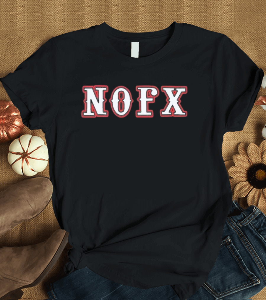NOFX Idiot Son Of An Asshole Retro Band Style Red Outline T-Shirt