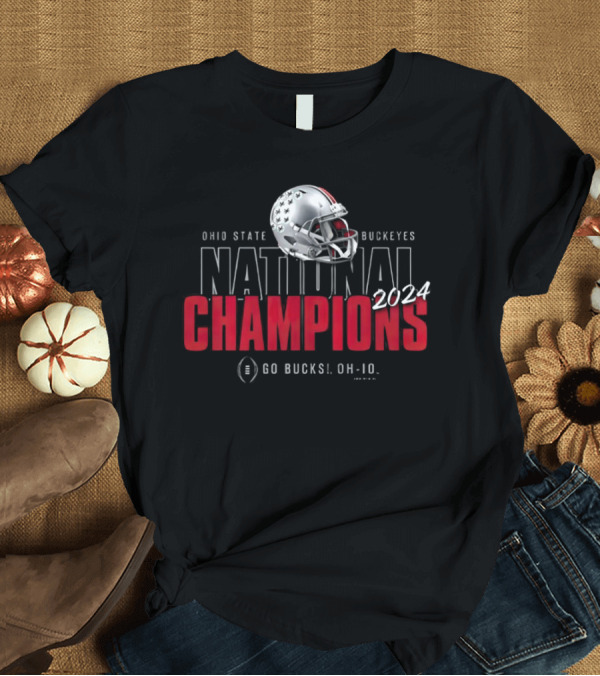 T-Shirt: Ohio State Buckeyes National Champions 2024 Go Bucks OH-IO Helmet T-Shirt Ohio State Buckeyes National Champions 2024 Go Bucks OH-IO Helmet T-Shirt