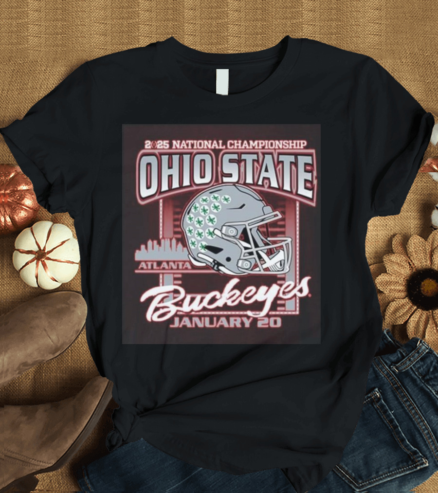 Ohio State Buckeyes 2025 National Championship Atlanta January 20 Helmet T-Shirt