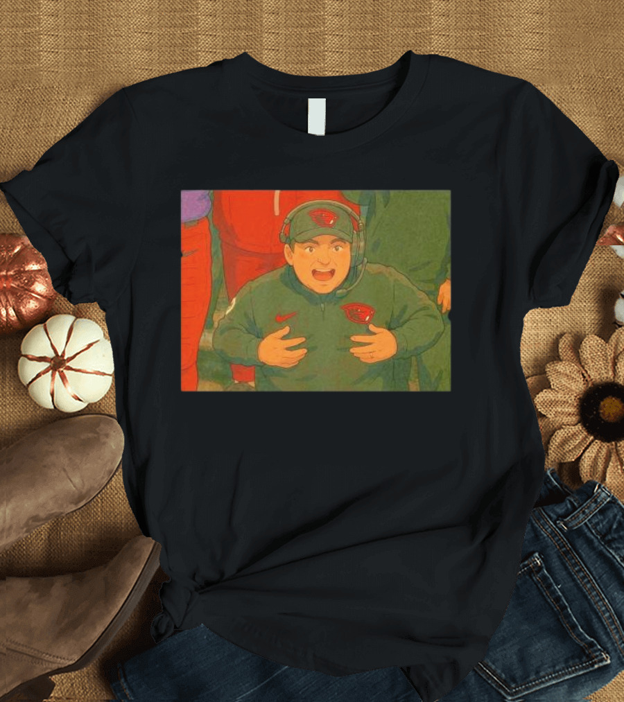 Oregon State Beavers Jonathan Smith Ghibli Anime Style Coaching Moment T-Shirt