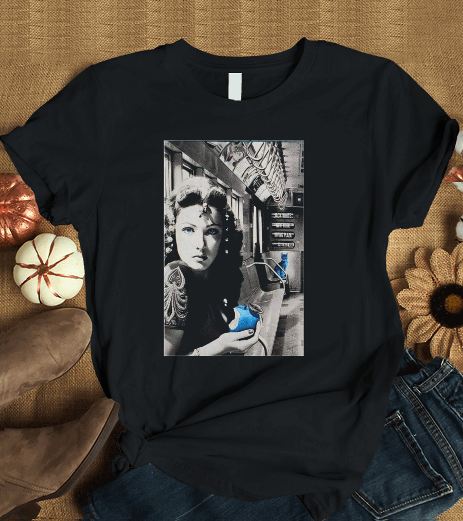 Jack White Irving Plaza New York February 10 2025 Vintage Style Subway Art with Surreal Blue Accents T-Shirt