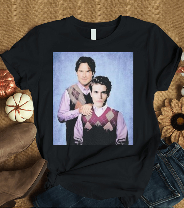 T-Shirt: Paul Wesley Ian Somerhalder Argyle Sweater Parody T-Shirt Paul Wesley Ian Somerhalder Argyle Sweater Parody T-Shirt
