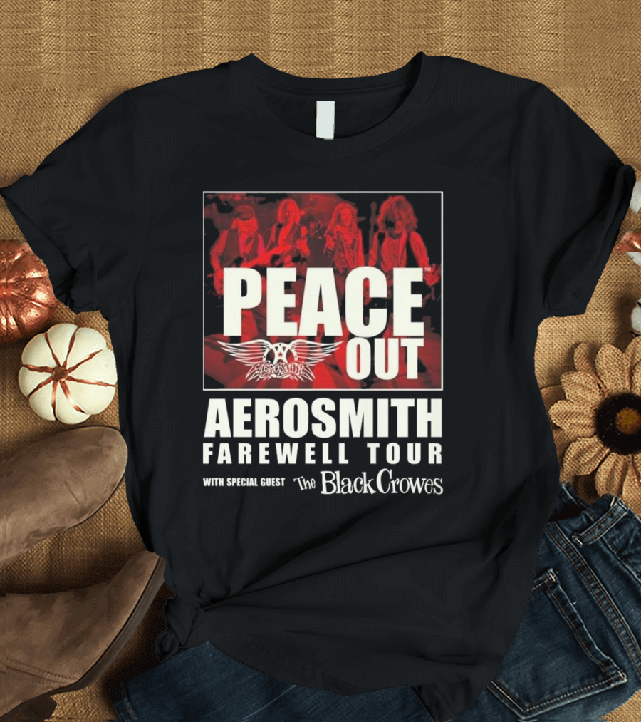 Aerosmith Peace Out Farewell Tour With The Black Crowes Red Band Image T-Shirt