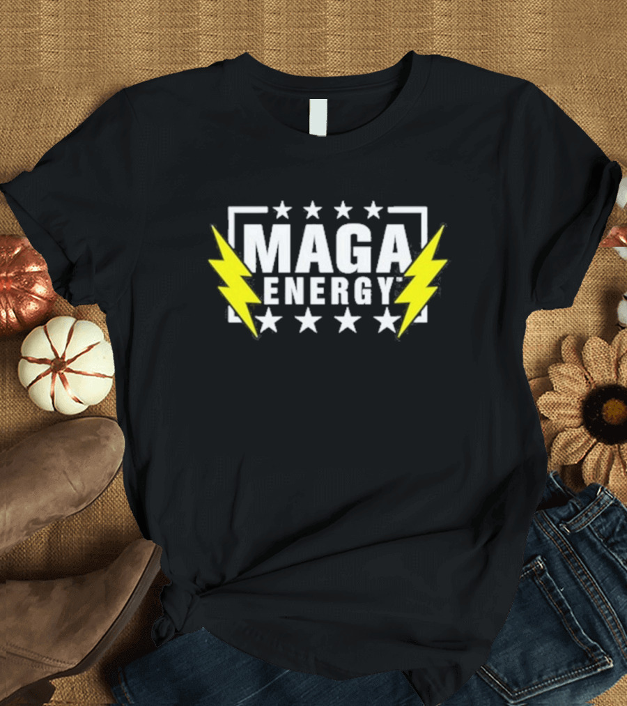 MAGA Energy Lightning Bolt Star Pattern T-Shirt