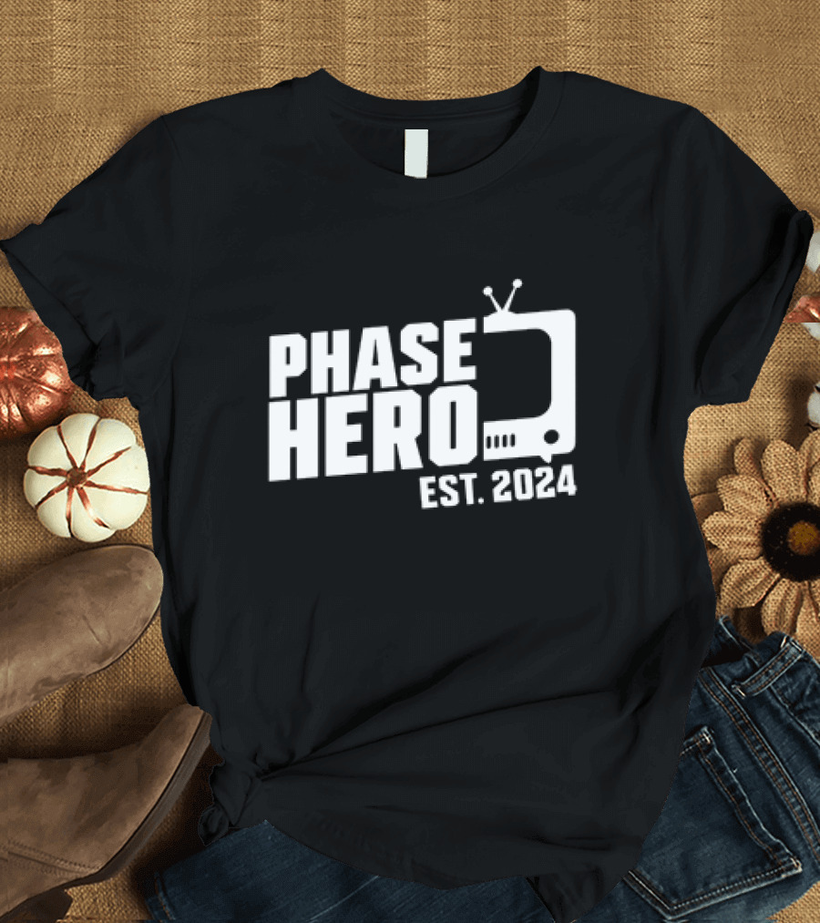 Phase Hero Est 2024 Retro TV Theme T-Shirt