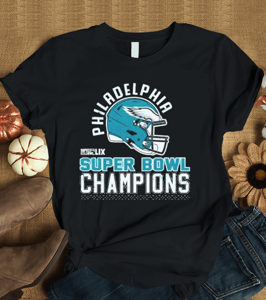 Philadelphia Eagles Super Bowl LII Champions Helmet Football T-Shirt