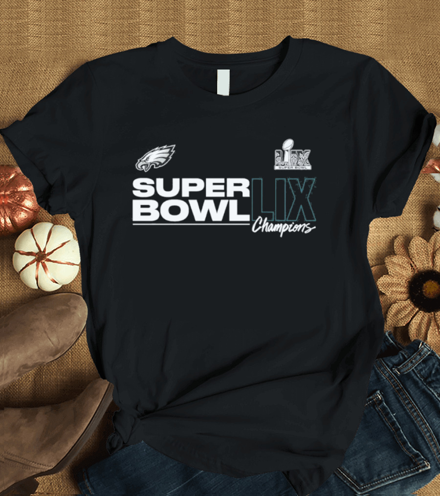 Philadelphia Eagles Super Bowl LIX Champions Roster Autograph Signing T-Shirt