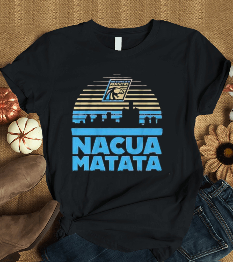 Nacua Matata Michigan Panthers Skyline Lion Icon T-Shirt