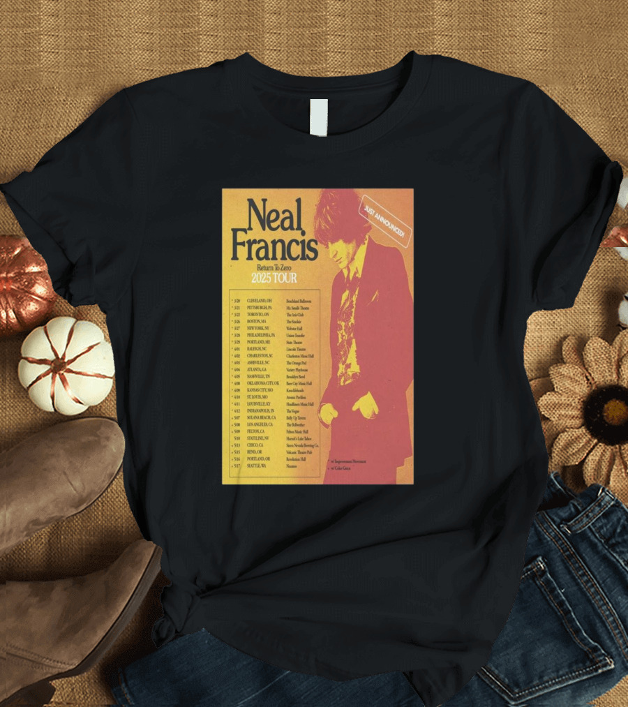Neal Francis Return to Zero 2025 Tour Just Announced with Dates and Venues T-Shirt