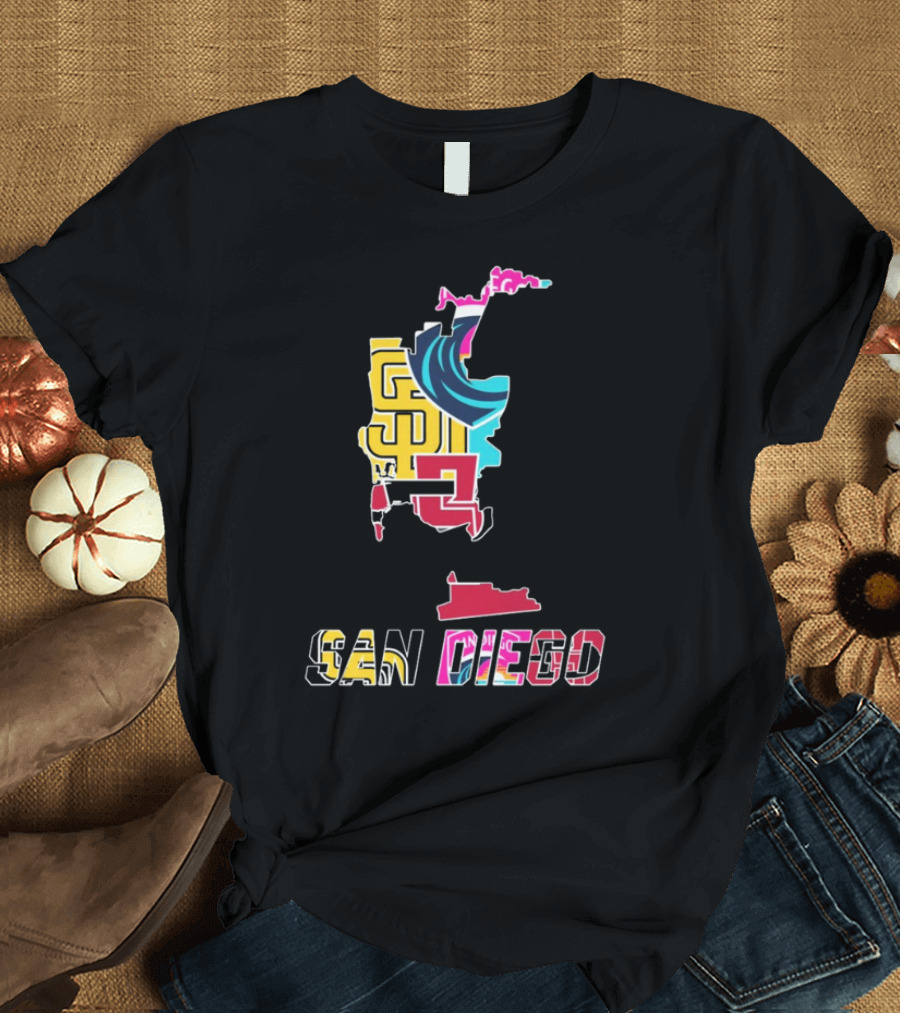 San Diego Padres Aztecs Wave Sports Team T-Shirt