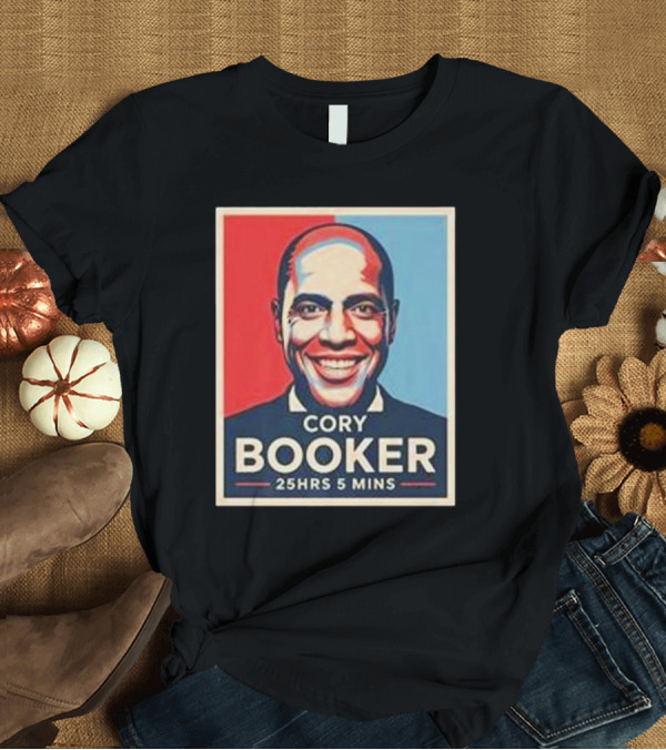 T-Shirt: Cory Booker 25Hrs 5 Mins Red Blue Portrait T-Shirt Cory Booker 25Hrs 5 Mins Red Blue Portrait T-Shirt