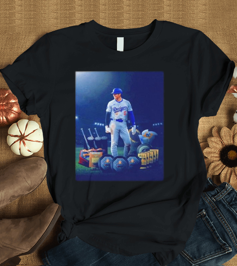 Shohei Ohtani Los Angeles Dodgers Number 17 All MLB Achievements and Awards T-Shirt