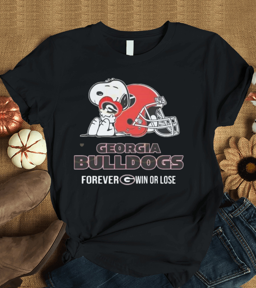 Georgia Bulldogs Snoopy Forever Win Or Lose T-Shirt