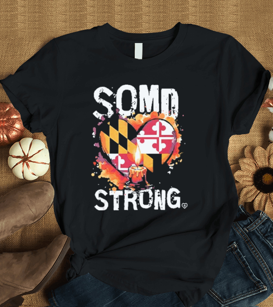 SOMD Strong Southern Maryland Heart Candle Flag T-Shirt