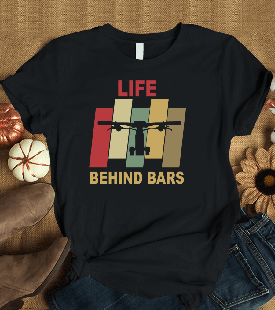 Life Behind Bars Mountain Biking Handlebar T-Shirt